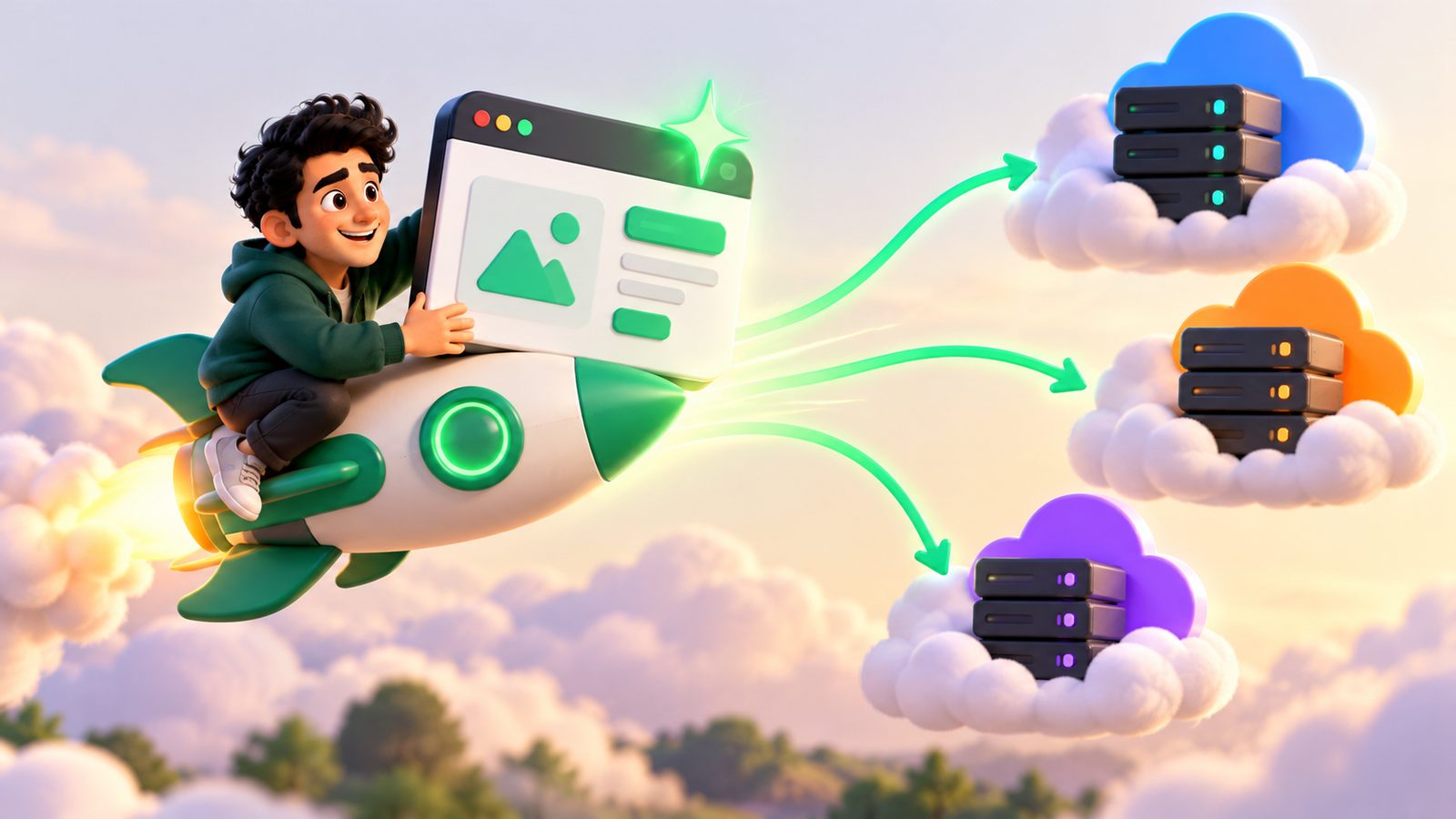 Hosting an AI-built web app illustration